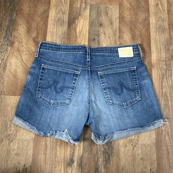 AG ADRIANO GOLDSCHMIED Hailey Roll Up Ex Boyfriend Denim Short Size 26 - Picture 2 of 11